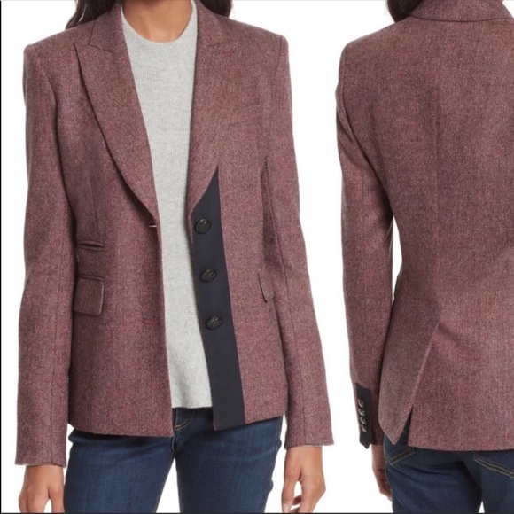 Veronica beard red sterling placket jacket blazer